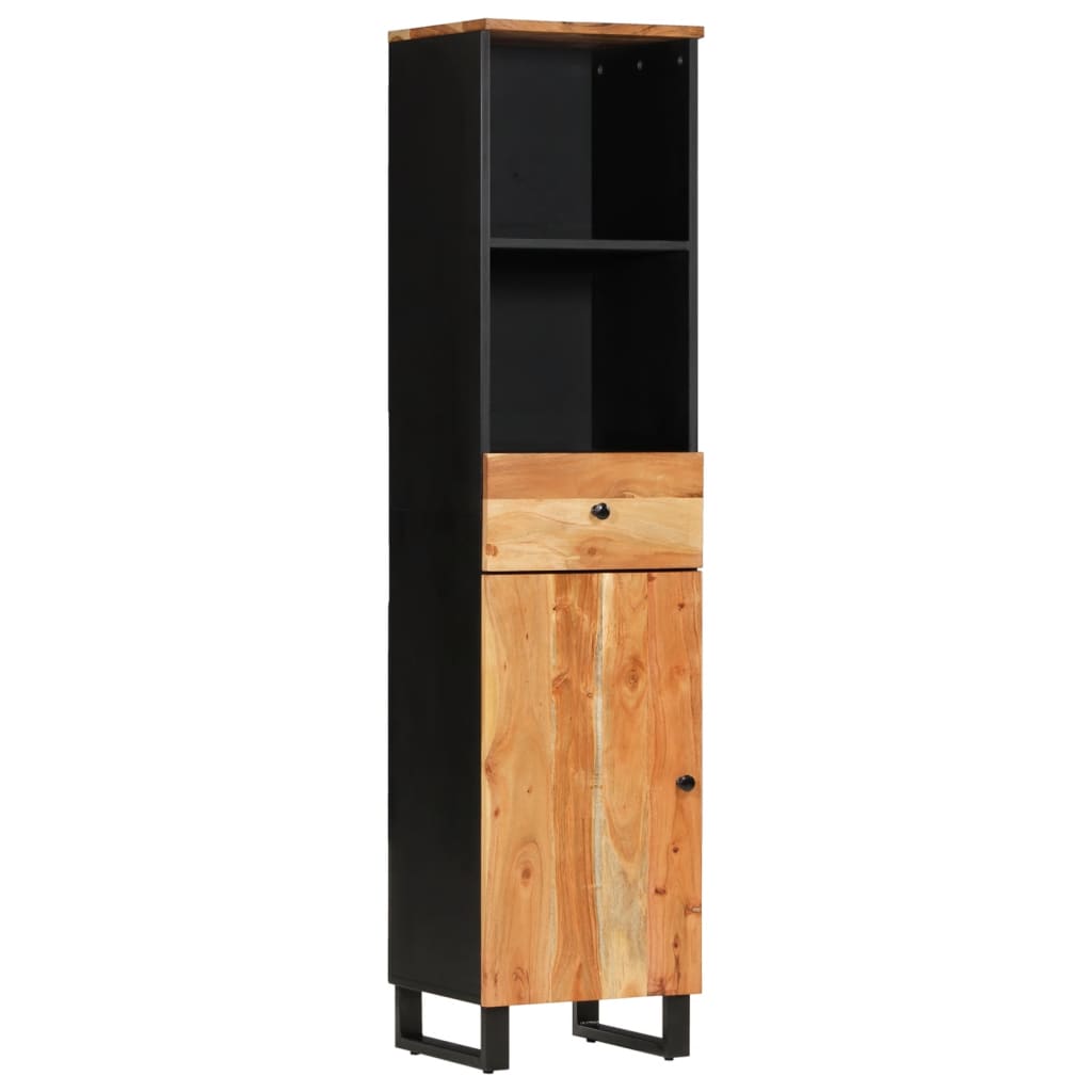 Baderomsskap 38x33x160 cm heltre akasie
