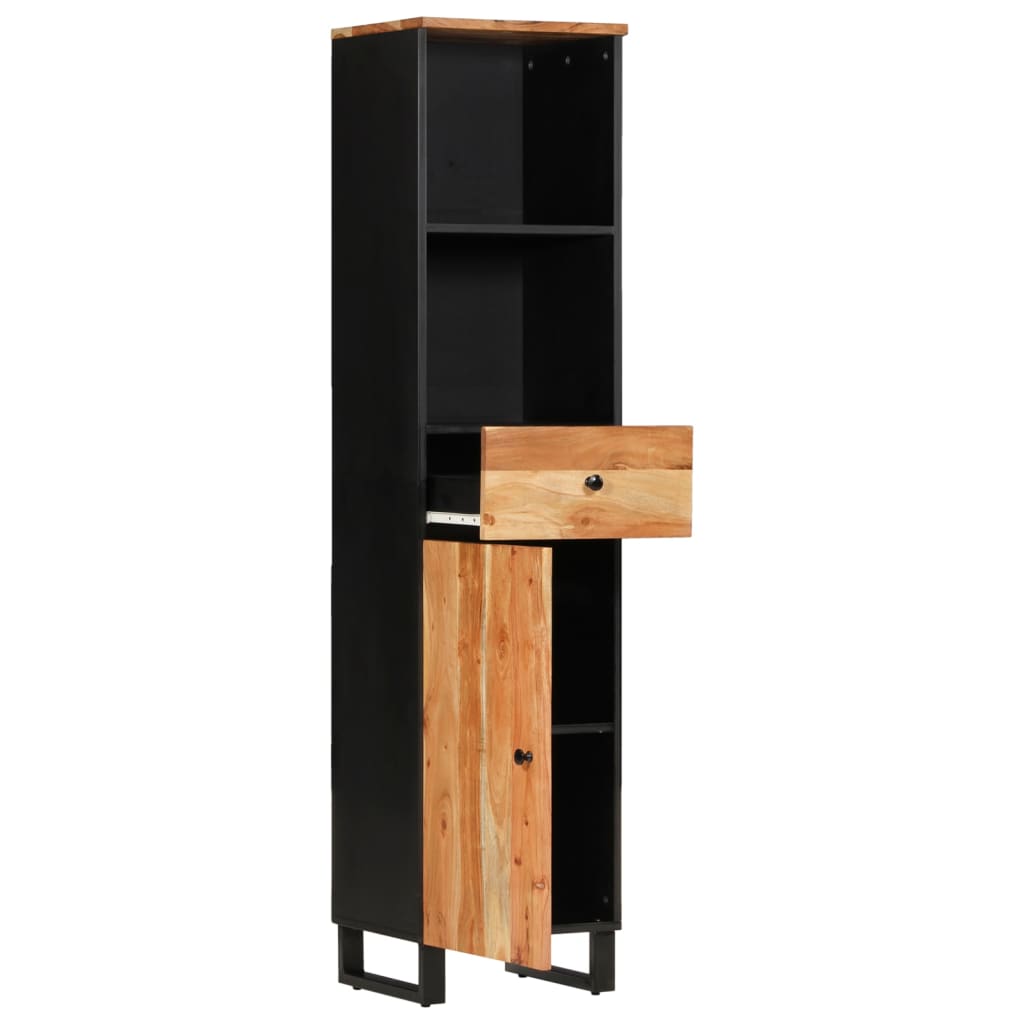 Baderomsskap 38x33x160 cm heltre akasie