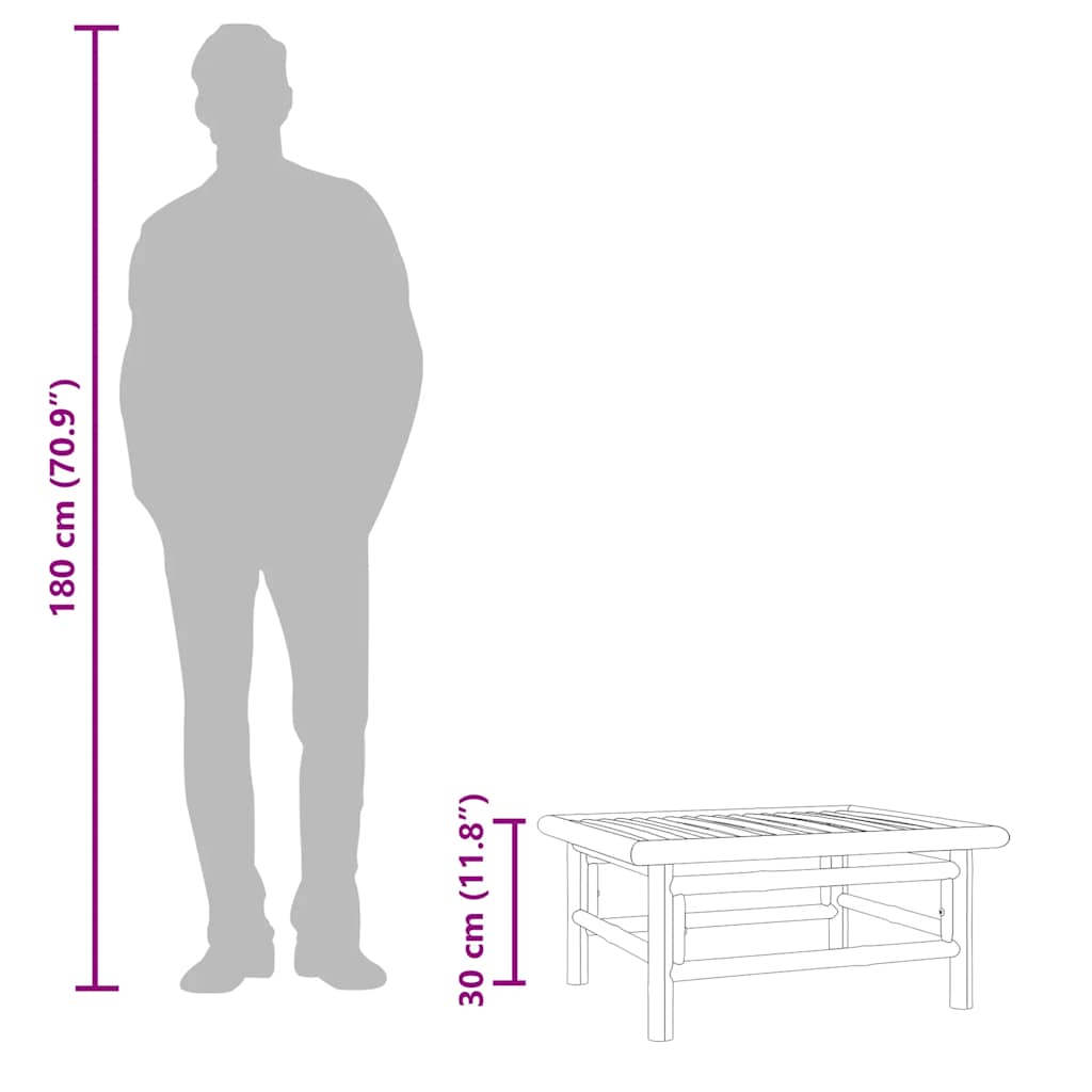 Hagebord 65x55x30 cm bambus vidaXL