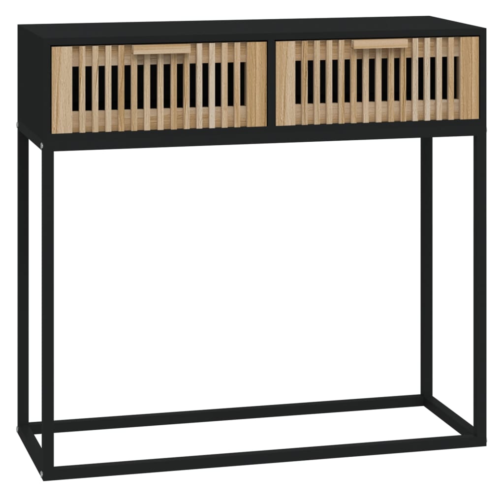 Konsollbord svart 80x30x75 cm konstruert tre og jern
