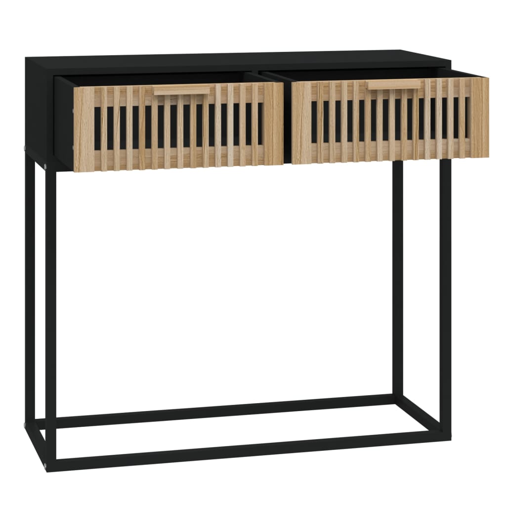 Konsollbord svart 80x30x75 cm konstruert tre og jern
