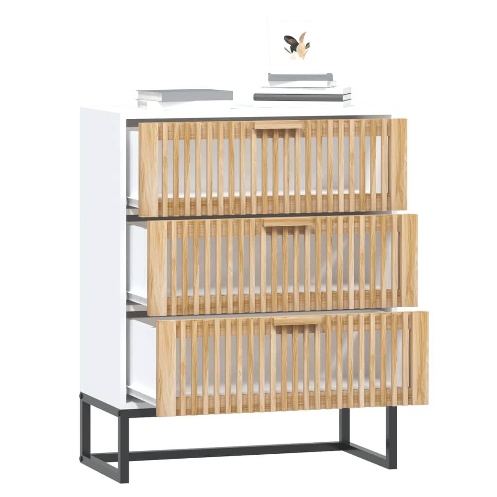 Skjenk hvit 60x30x75 cm konstruert tre