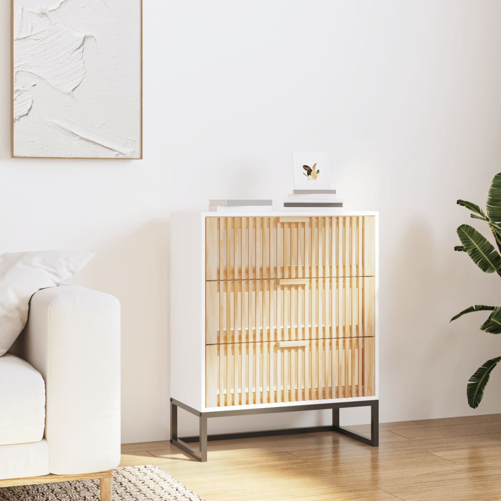 Skjenk hvit 60x30x75 cm konstruert tre
