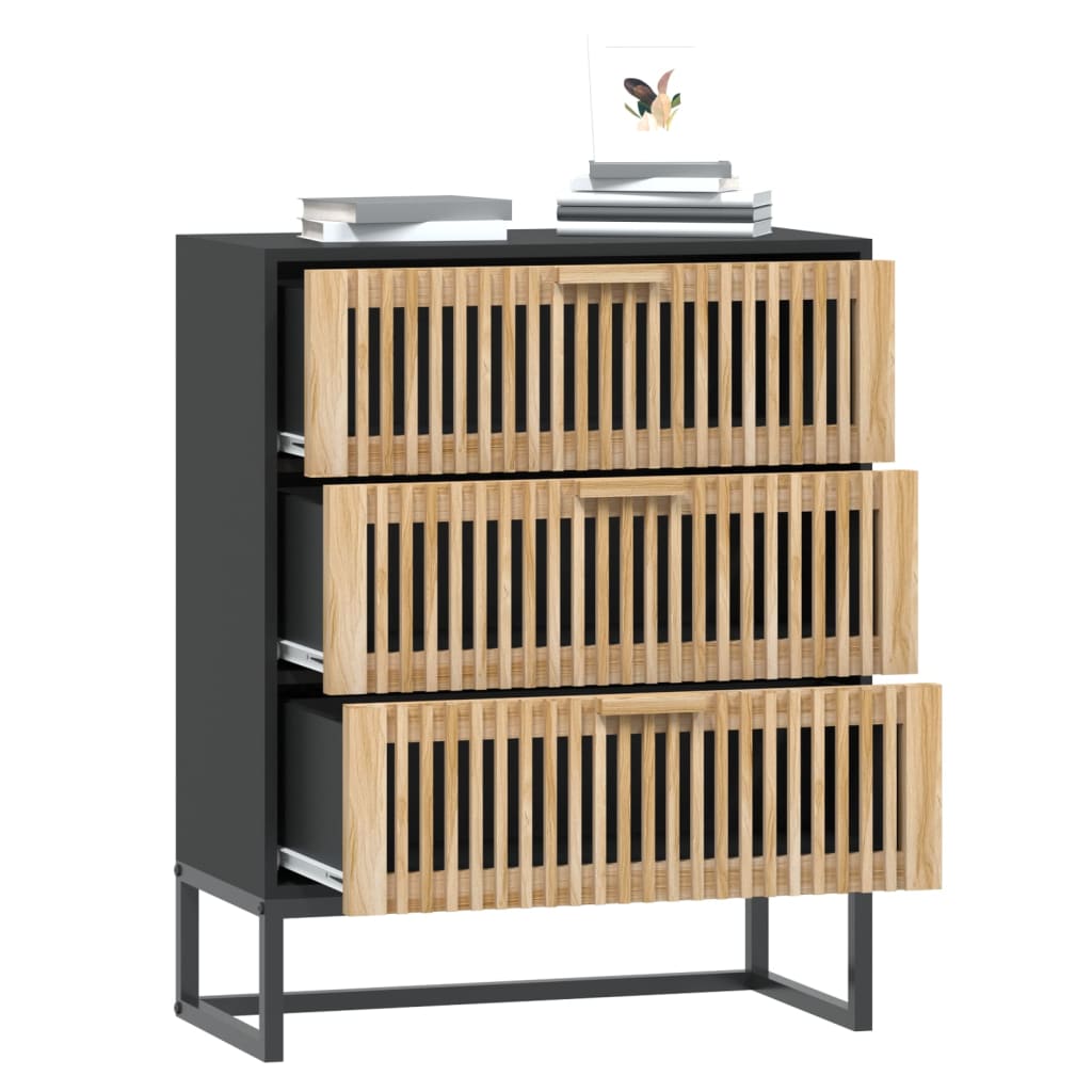 Skjenk svart 60x30x75 cm konstruert tre
