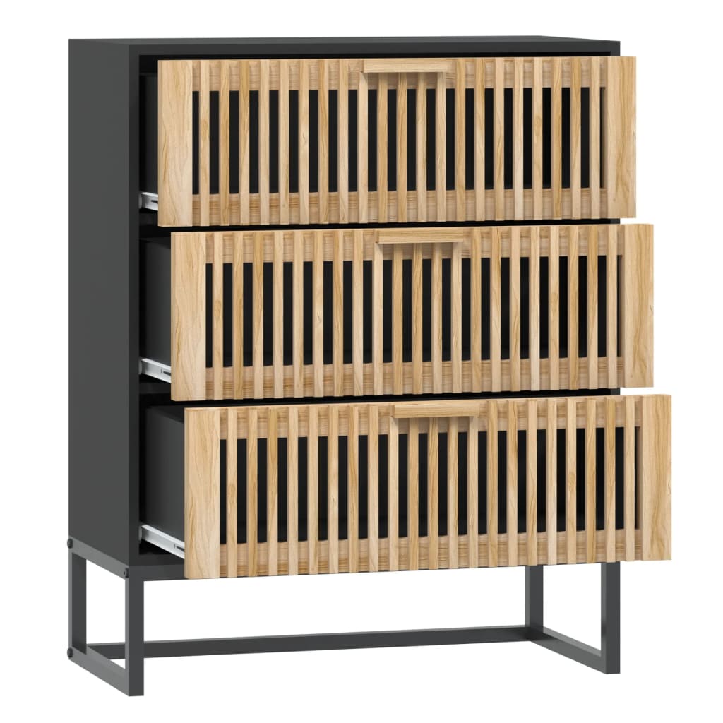 Skjenk svart 60x30x75 cm konstruert tre