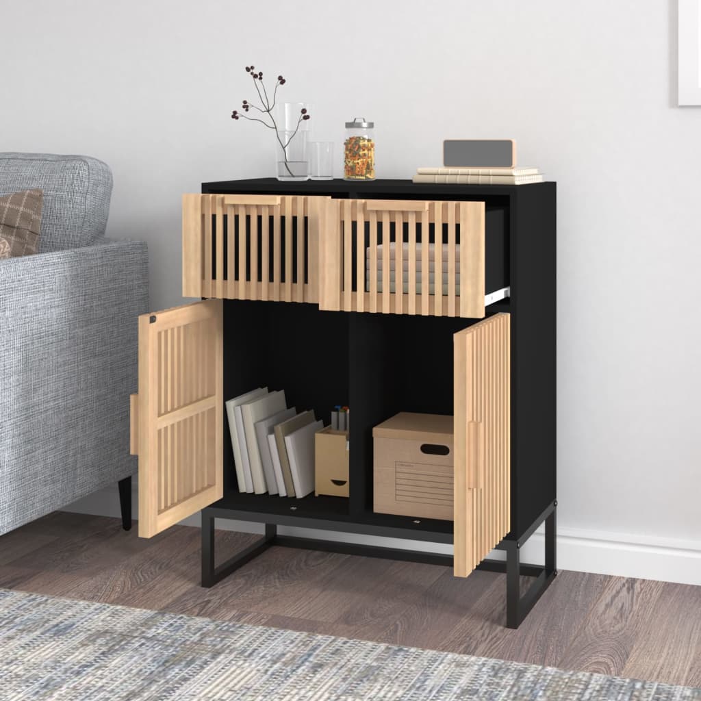 Skjenk svart 60x30x75 cm konstruert tre