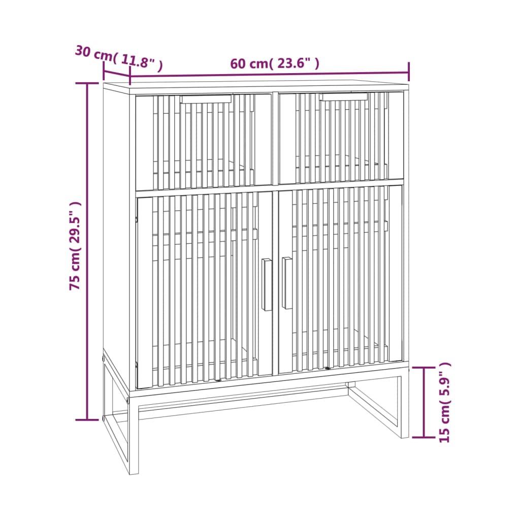 Skjenk svart 60x30x75 cm konstruert tre