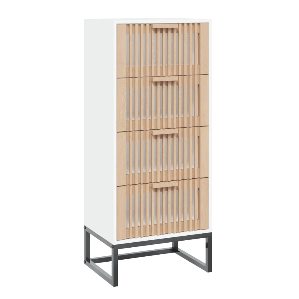 Highboard hvit 40x30x95 cm konstruert tre