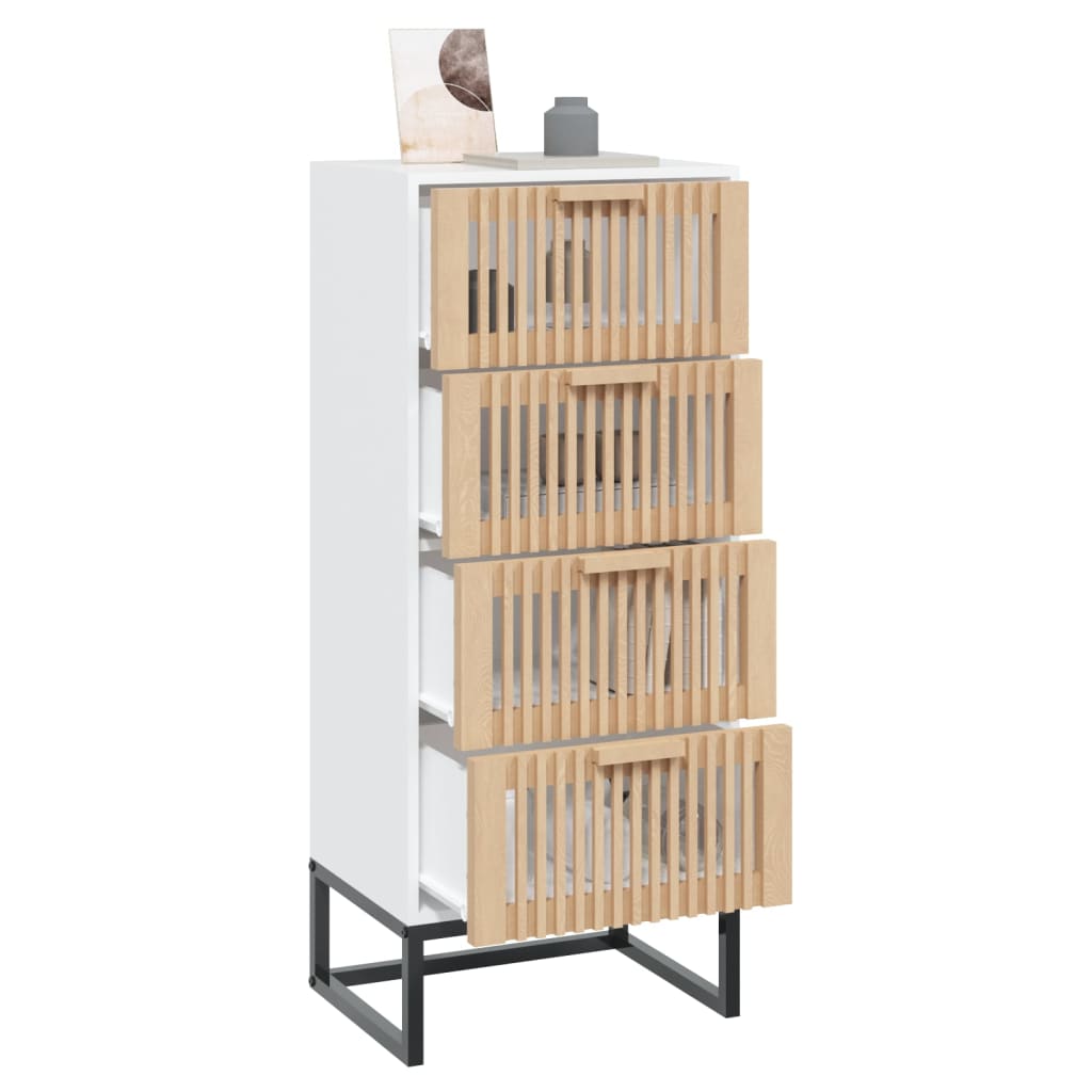 Highboard hvit 40x30x95 cm konstruert tre