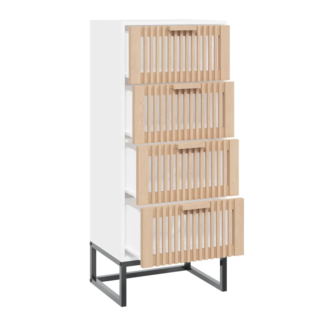 Highboard hvit 40x30x95 cm konstruert tre
