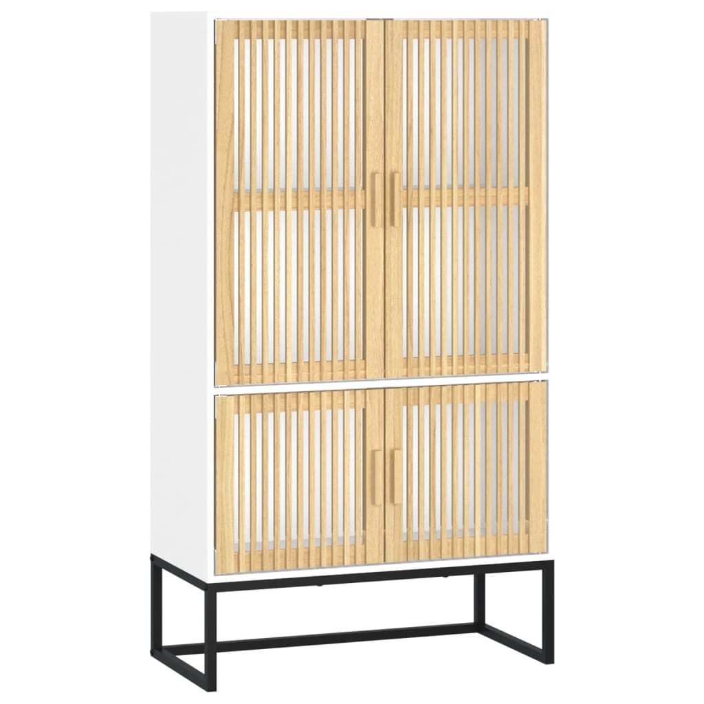 Highboard hvit 70x35x125 cm konstruert tre