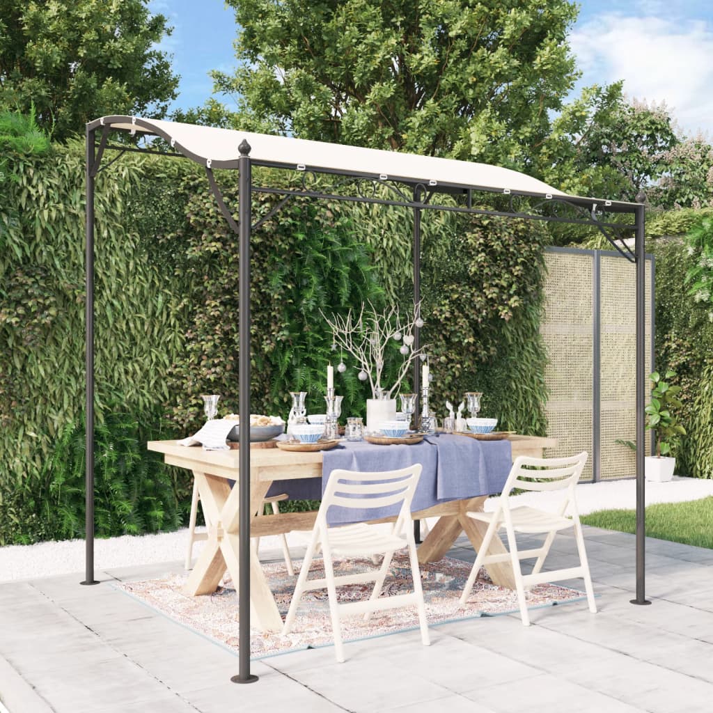 Baldakin kremhvit 2x2,3 m 180 g/m² stoff og stål