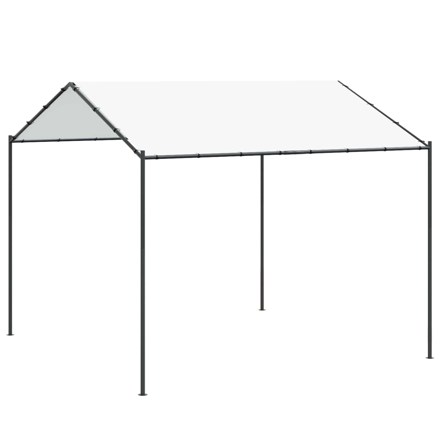 Paviljong 4 x 4 x 2,6 m Hvit Stål og Polyester 180 gsm