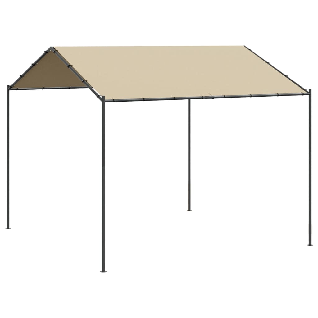 Paviljongtelt beige 4x4 m stål og stoff