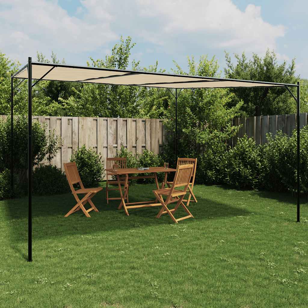 Festtelt beige 4x4 m 180 g/m² stoff og stål