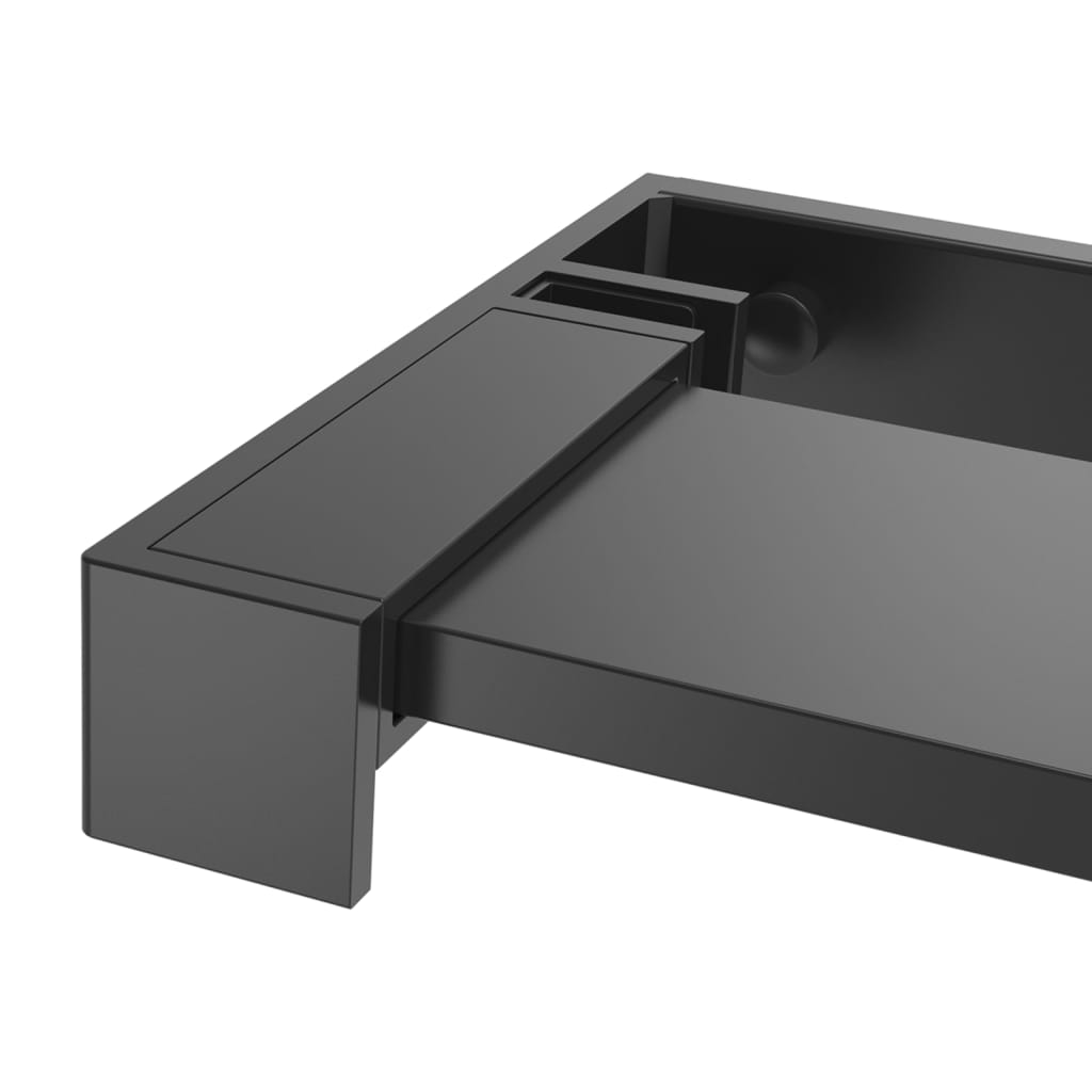 Dusjhylle for dusjvegg svart 80 cm aluminium vidaXL