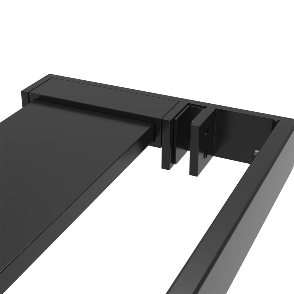 Dusjhylle for dusjvegg svart 90 cm aluminium vidaXL