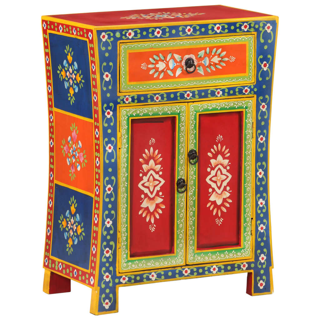Håndmalt skjenk 54x30x74 cm heltre mango