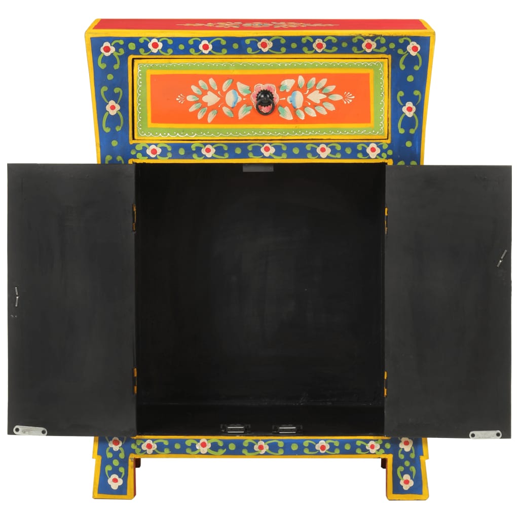 Håndmalt skjenk 54x30x74 cm heltre mango