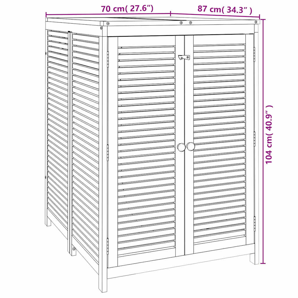 Putekasse 70x87x104 cm heltre akasie