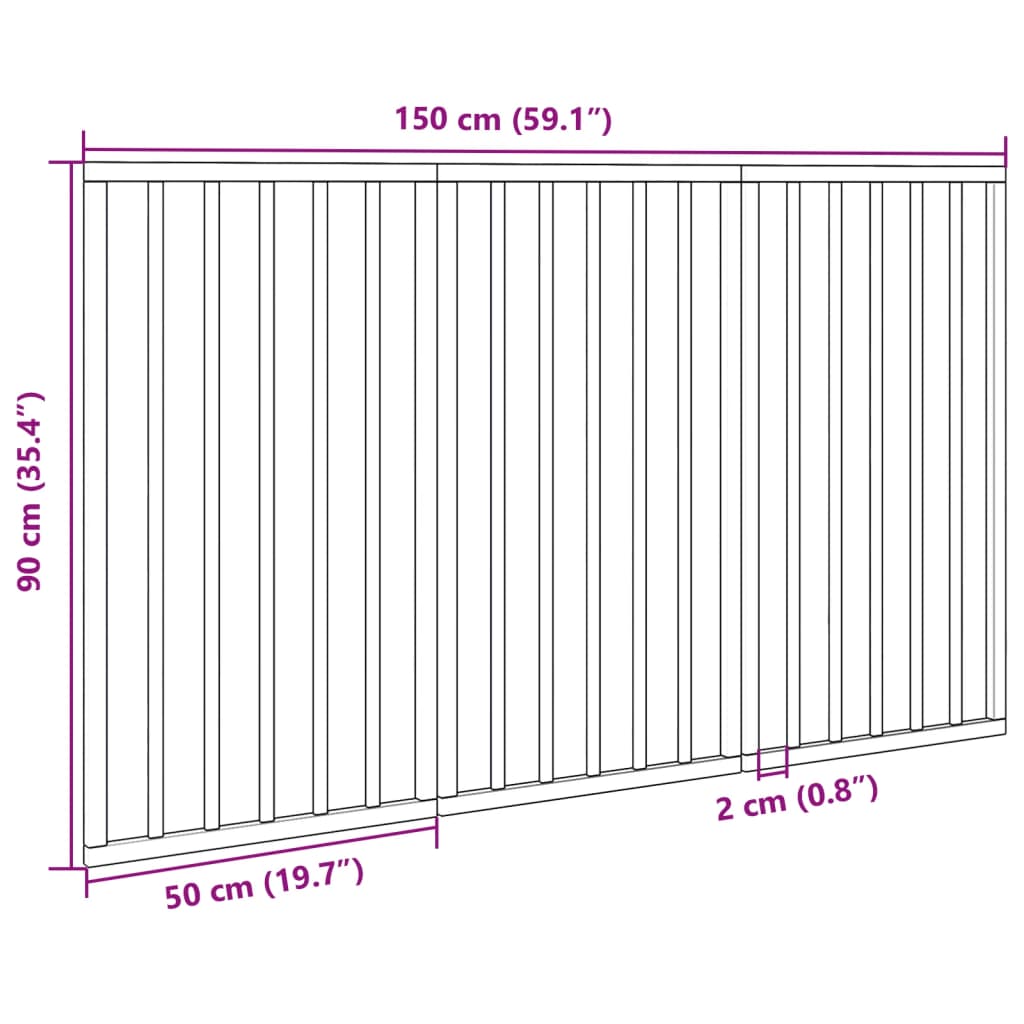 Hundegrind sammenleggbar 3 paneler hvit 150 cm poppeltre