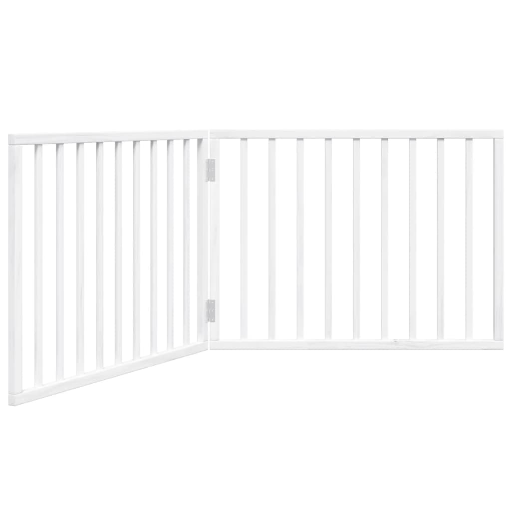 Hundegrind sammenleggbar 2 paneler hvit 160 cm poppeltre