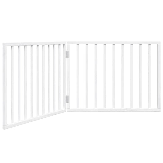 Hundegrind sammenleggbar 2 paneler hvit 160 cm poppeltre