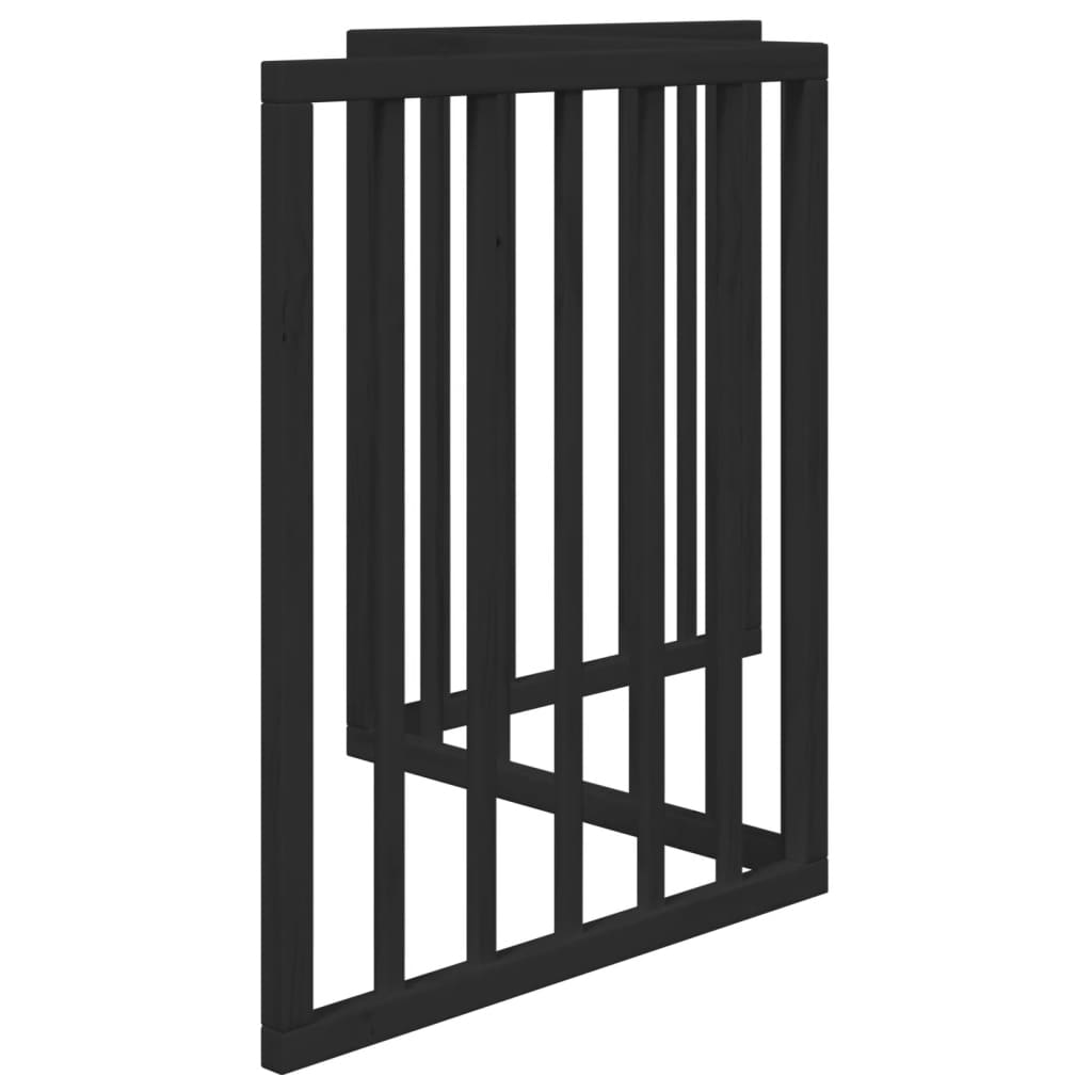 Hundeport sammenleggbar 3 paneler svart 150 cm poppeltre