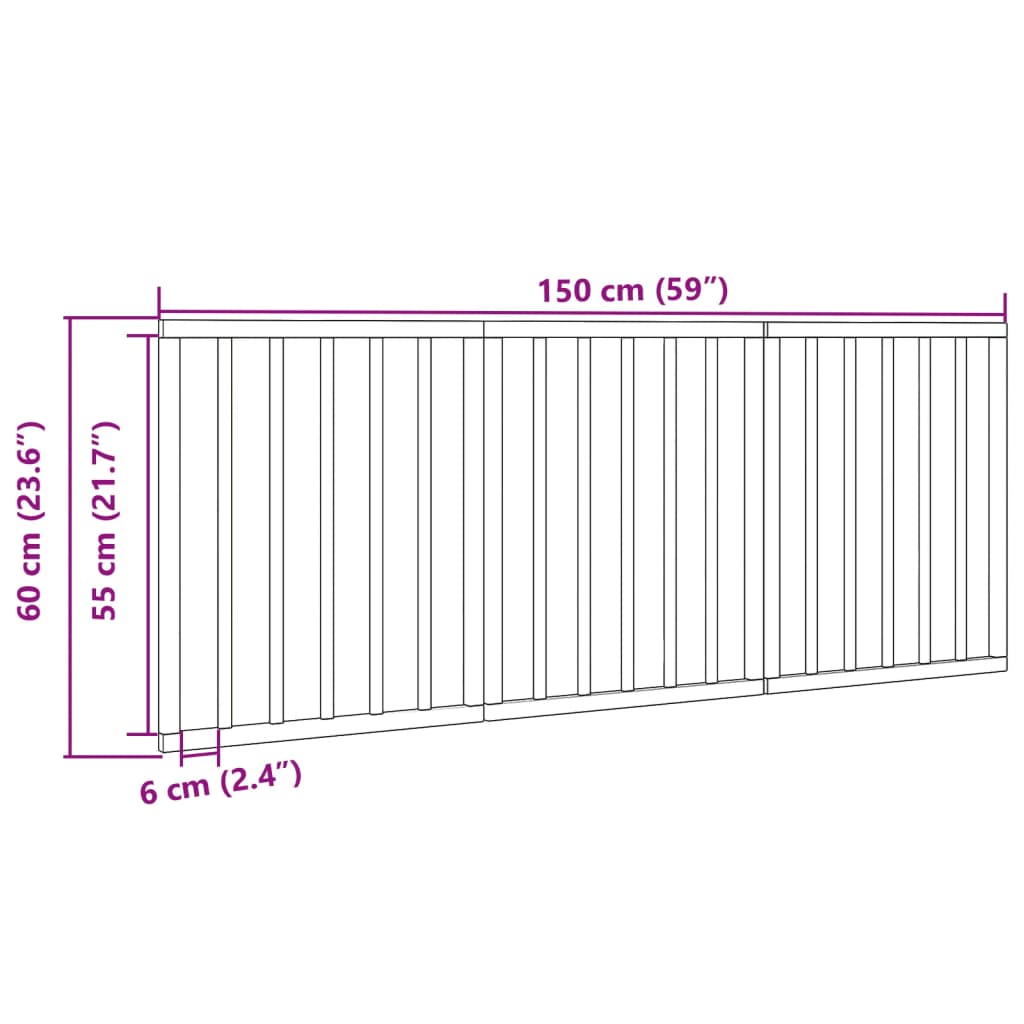 Hundeport sammenleggbar 3 paneler svart 150 cm poppeltre