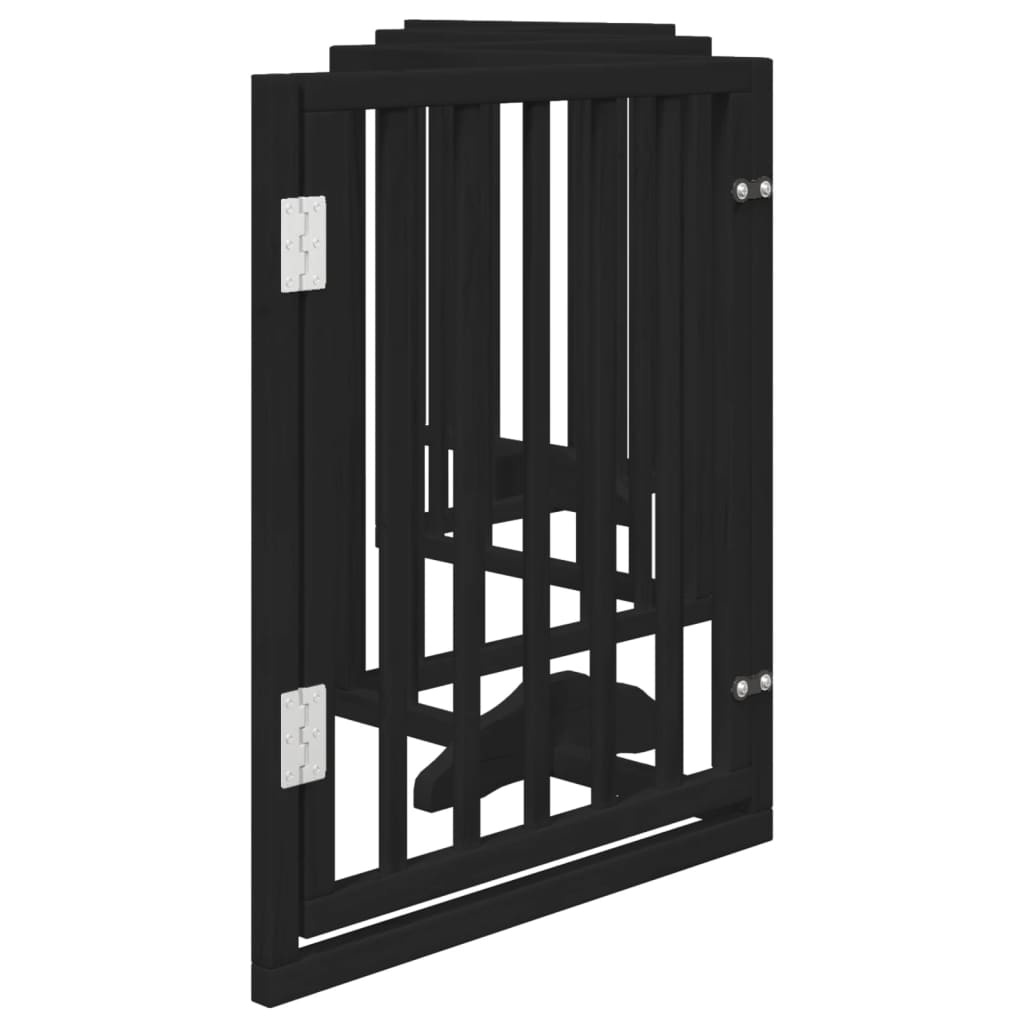Hundeport sammenleggbar 6 paneler svart 300 cm poppeltre