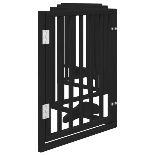 Hundeport sammenleggbar 6 paneler svart 300 cm poppeltre