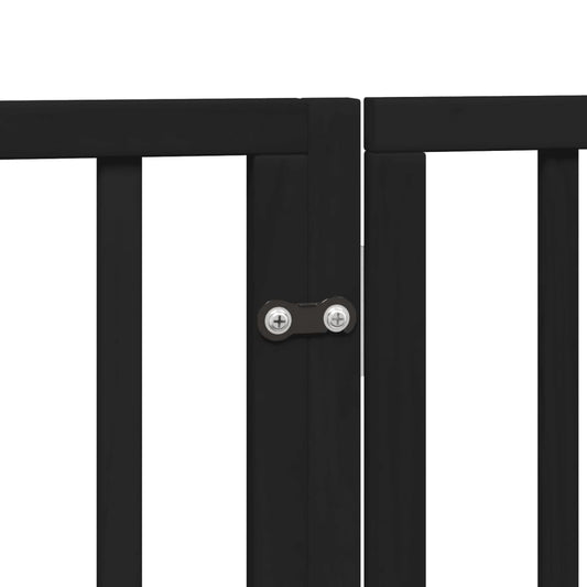 Hundeport sammenleggbar 6 paneler svart 300 cm poppeltre
