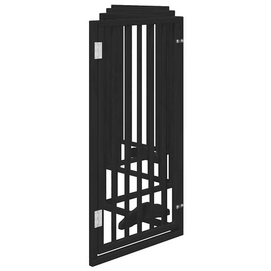 Hundeport sammenleggbar 6 paneler svart 300 cm poppeltre