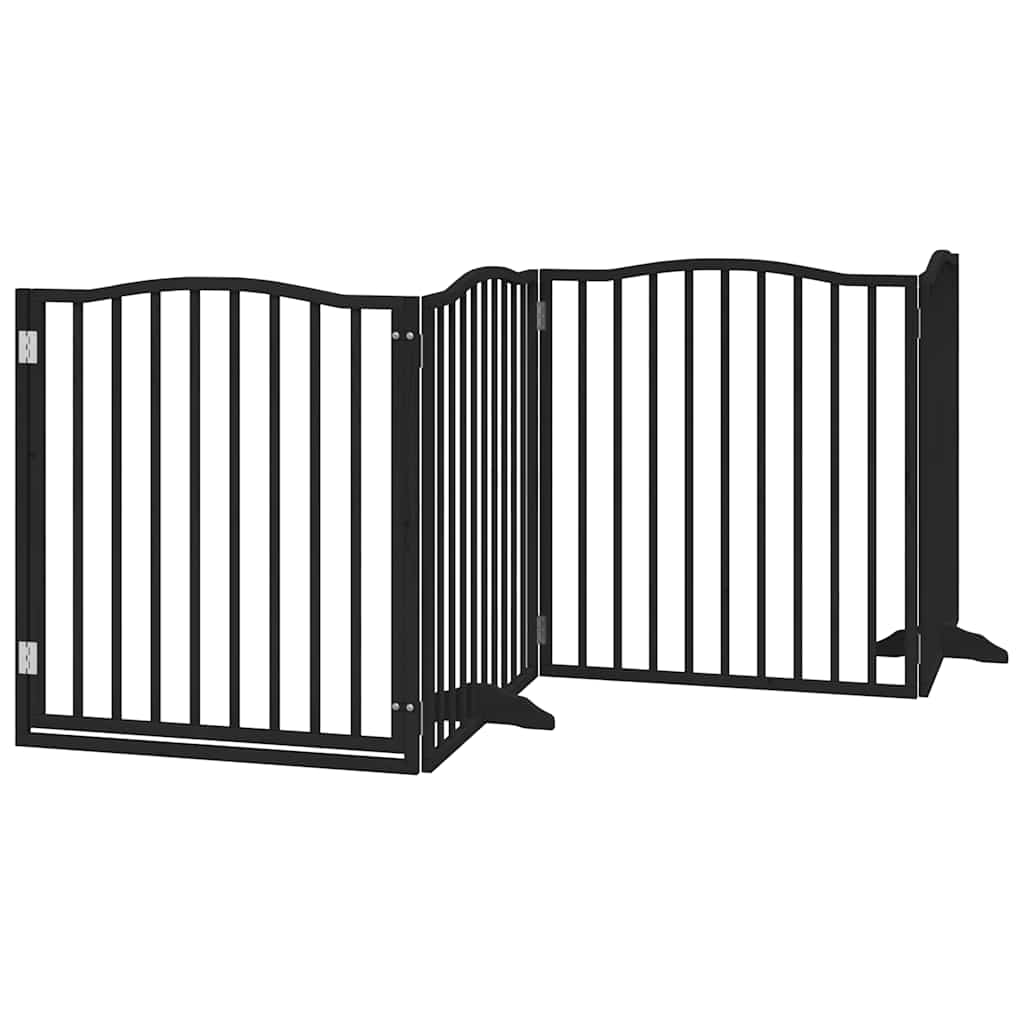 Hundeport sammenleggbar 4 paneler svart 320 cm poppeltre