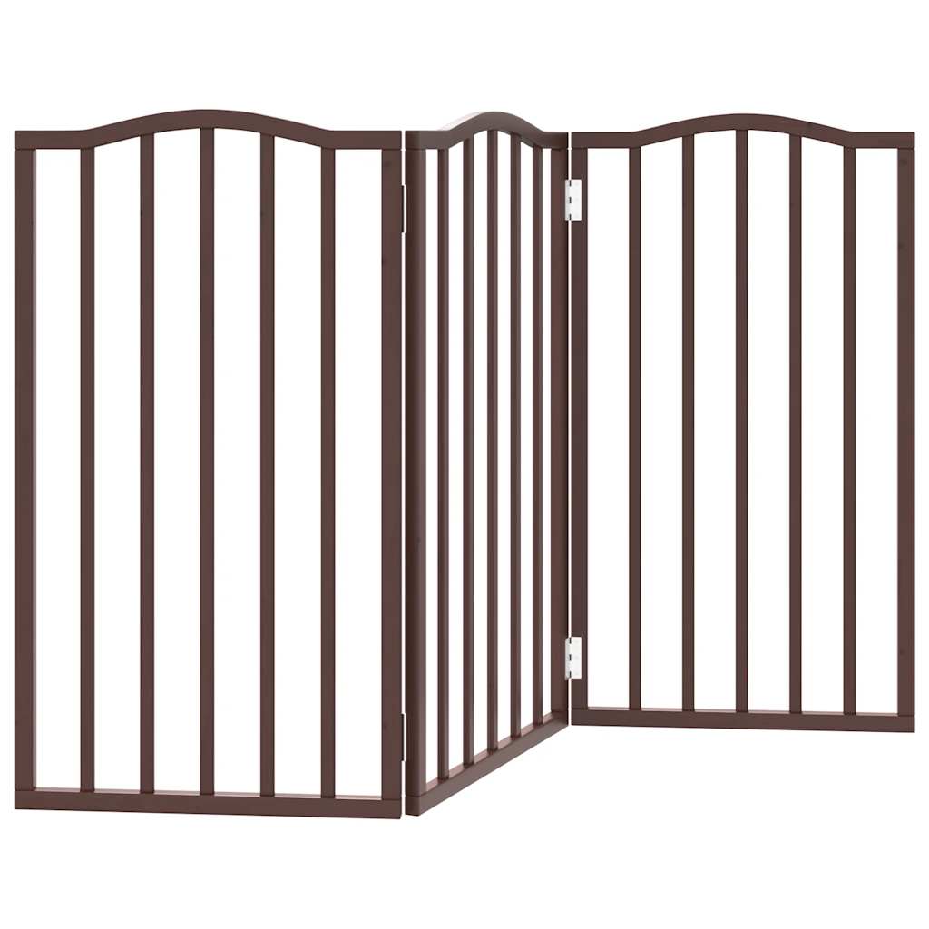 Hundeport sammenleggbar 3 paneler brun eik 150 cm poppeltre