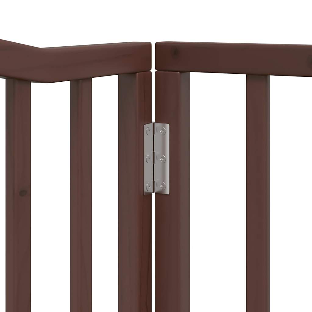Hundeport sammenleggbar 4 paneler brun eik 320 cm poppeltre
