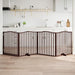 Hundeport sammenleggbar 4 paneler brun eik 320 cm poppeltre