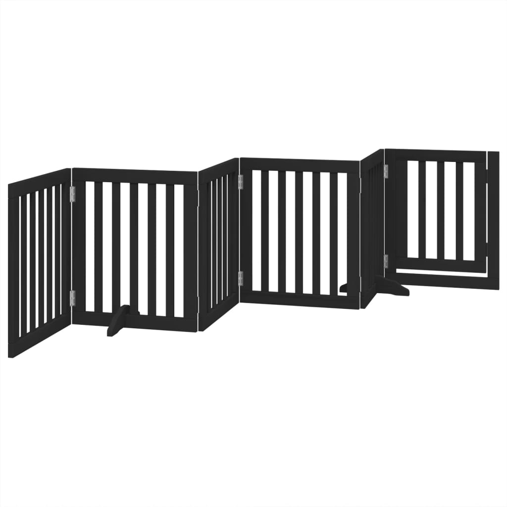 Hundeport sammenleggbar 6 paneler svart 300 cm poppeltre