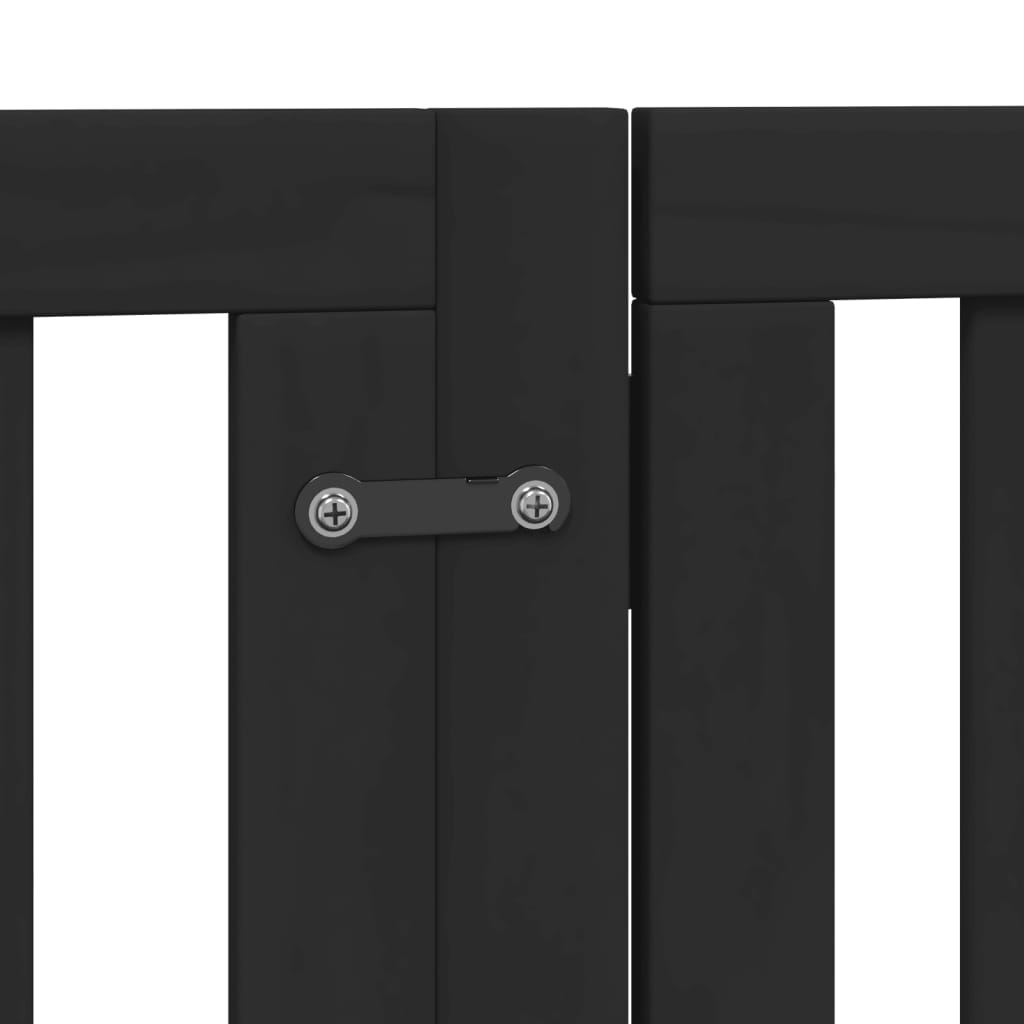 Hundeport sammenleggbar 6 paneler svart 300 cm poppeltre