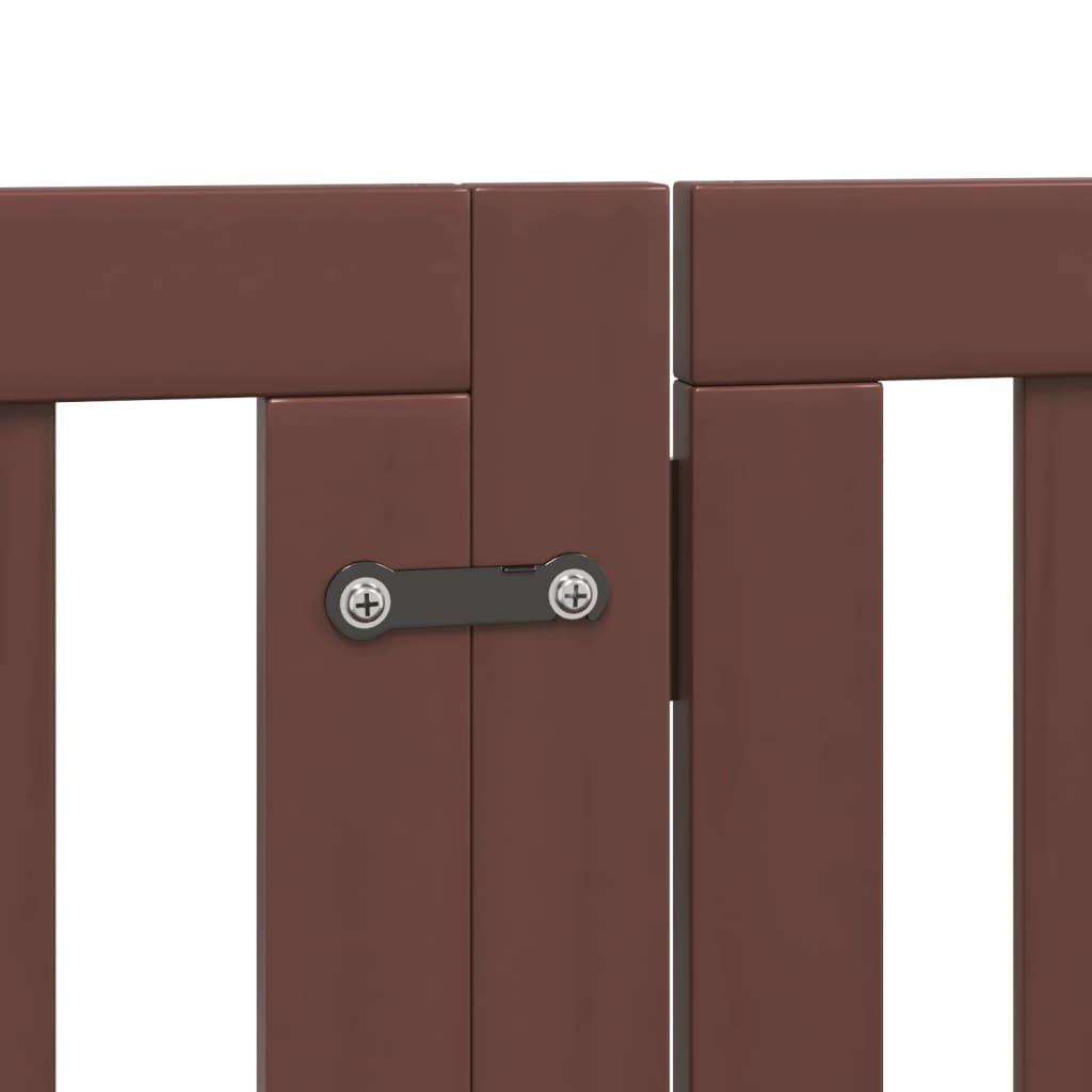 Hundeport sammenleggbar 6 paneler brun 300 cm poppeltre