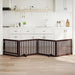 Hundeport sammenleggbar 4 paneler brun 320 cm poppeltre