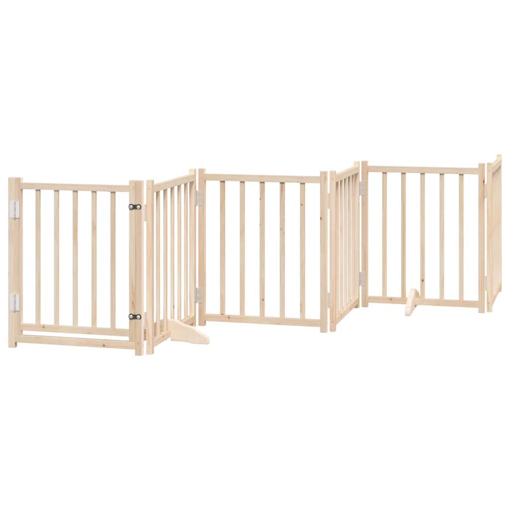 Hundeport sammenleggbar 6 paneler 300 cm heltre gran vidaXL