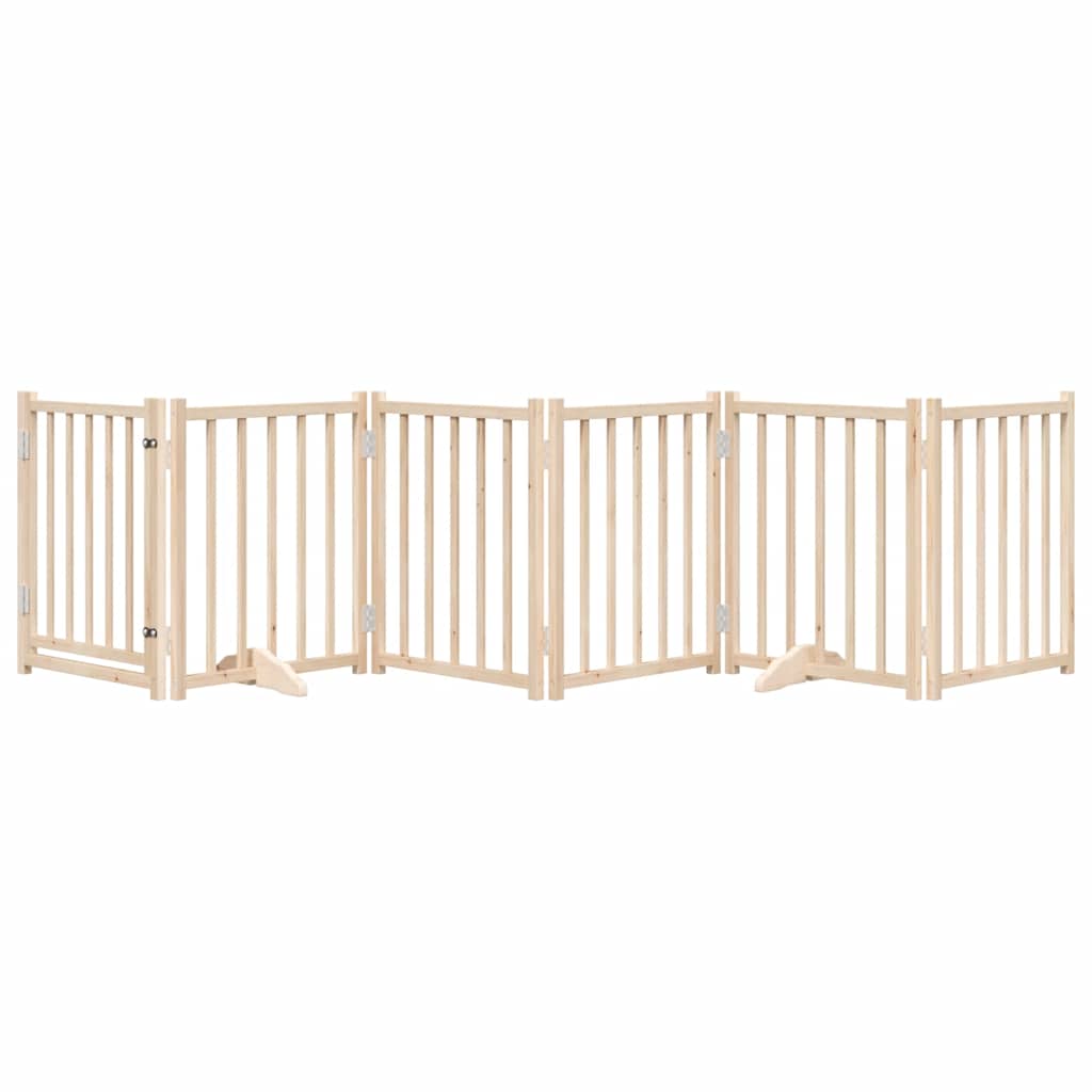 Hundeport sammenleggbar 6 paneler 300 cm heltre gran vidaXL