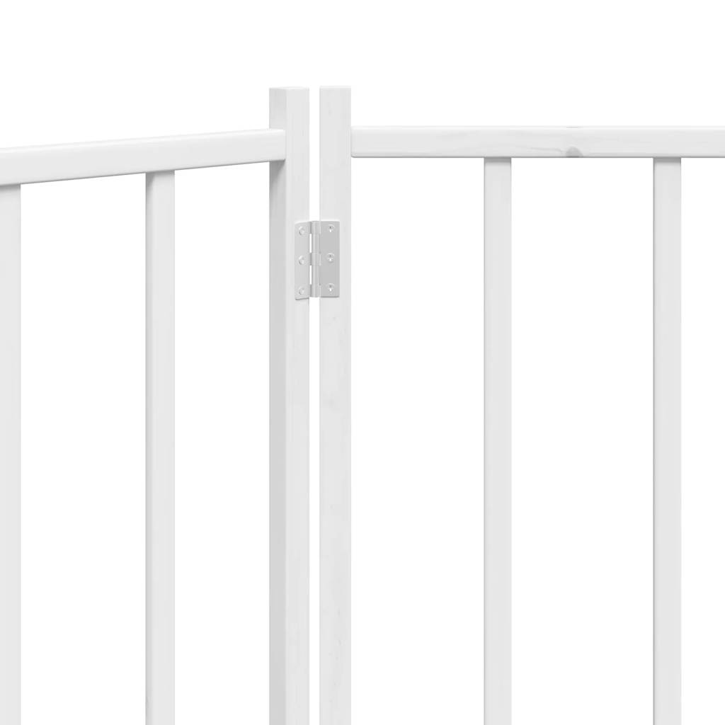 Hundeport sammenleggbar 2 paneler hvit 160 cm heltre gran