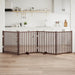 Hundeport dør brettbar 4 paneler brun eik 320 cm heltre gran