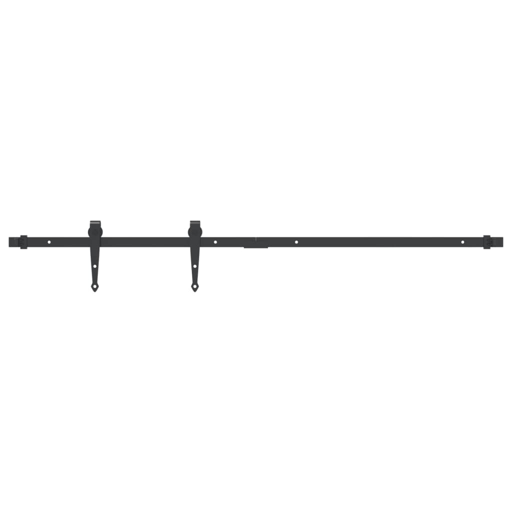 Mini skyvedørsett for skap svart 122 cm karbonstål