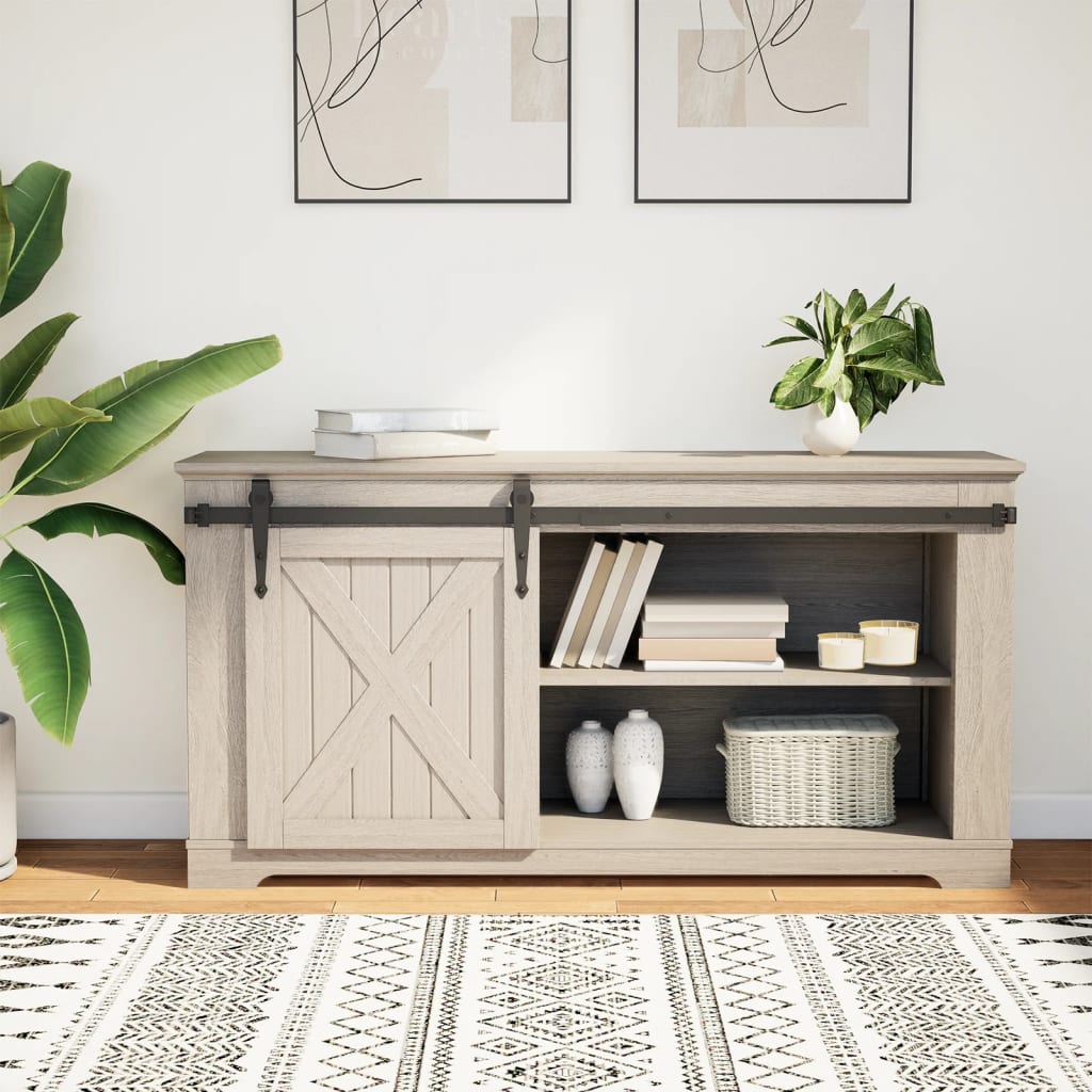 Mini skyvedørsett for skap svart 122 cm karbonstål