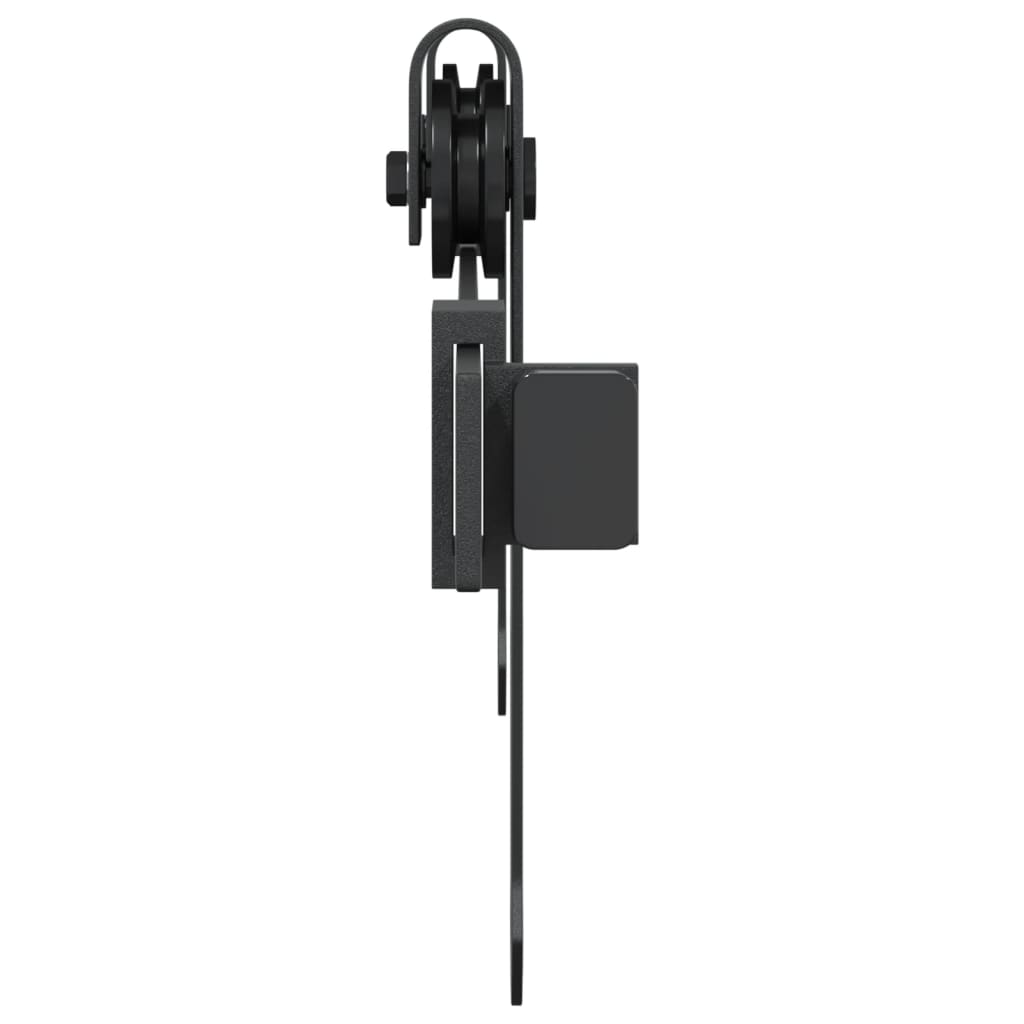 Mini skyvedørsett for skap svart 122 cm karbonstål
