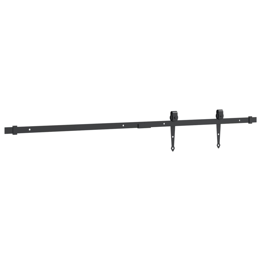 Mini skyvedørsett for skap svart 122 cm karbonstål