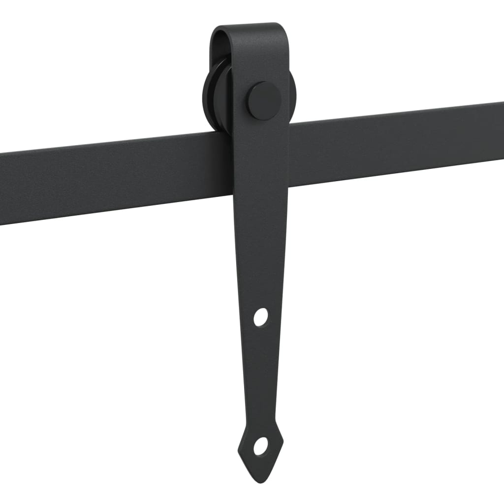 Mini skyvedørsett for skap svart 122 cm karbonstål